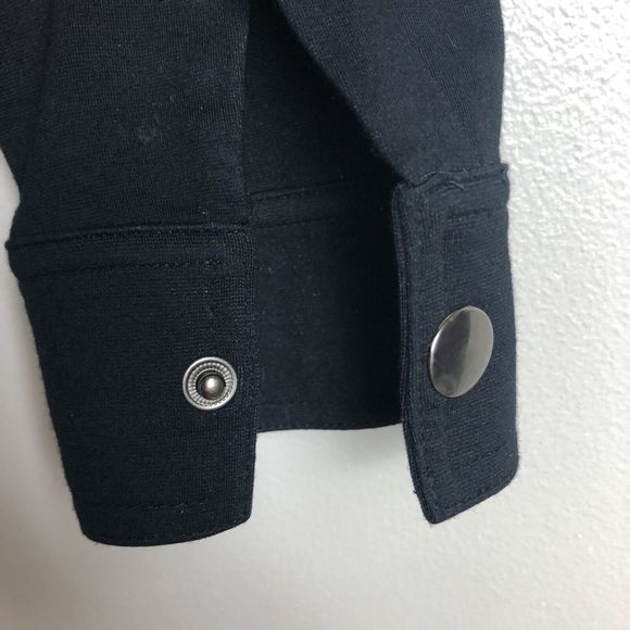 Jockey Full Zip Jacket Womens XS Asymmetric Ponte Stretchy Knit Black Pockets - Picture 9 of 14